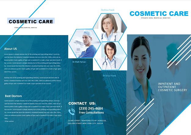 cosmetic surgery center brochure  