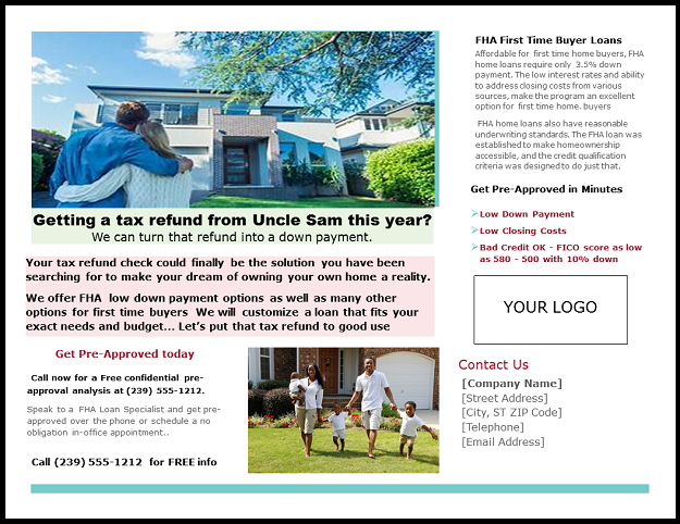 FHA Purchase Mortgage Brochure mailer