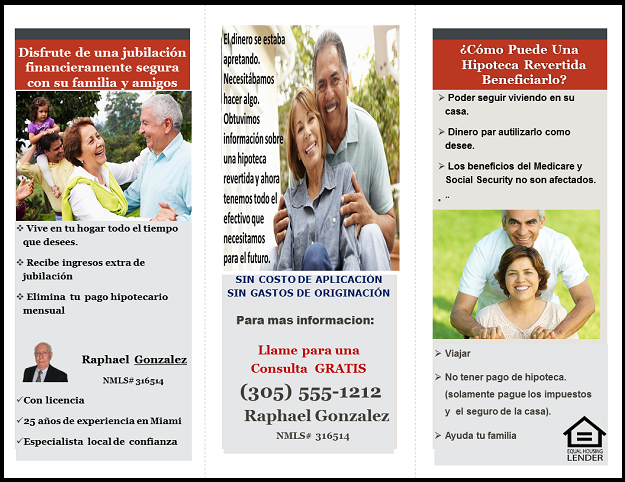 Spanish marketing brochure mailer