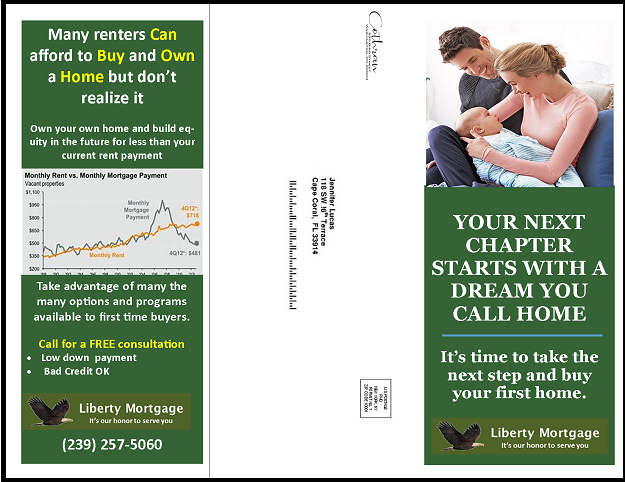 new parents purchase mortgage marketing brochure
